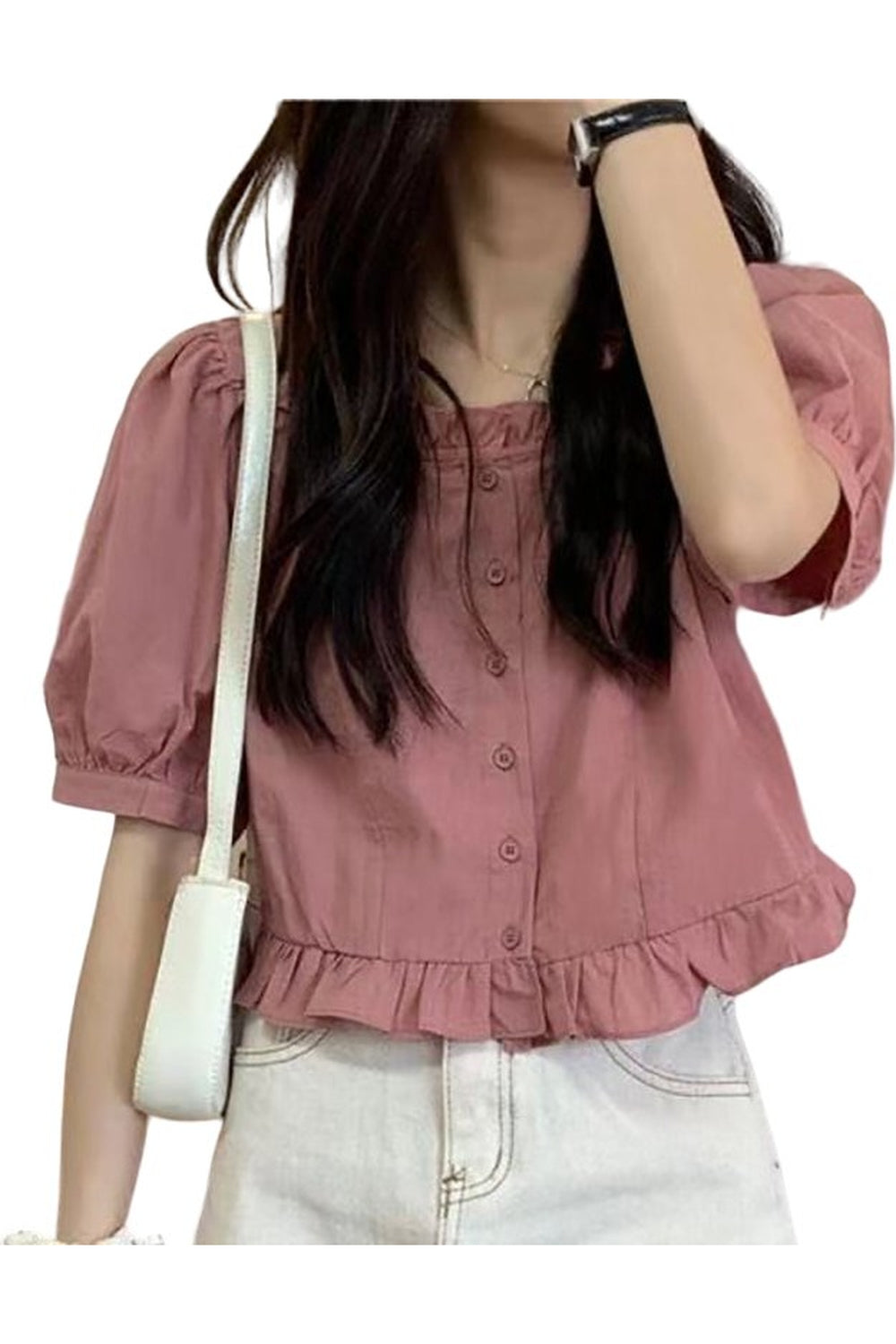 Y2k Ruffles Cute Button Up Blouse