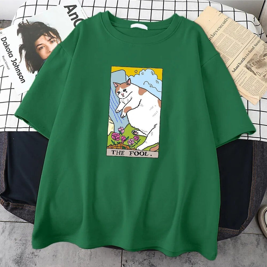 Y2k Sad Cat Meme Vintage T-Shirt