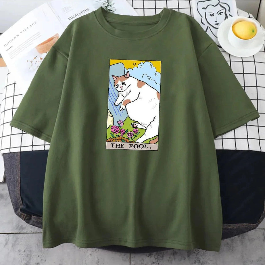 Y2k Sad Cat Meme Vintage T-Shirt