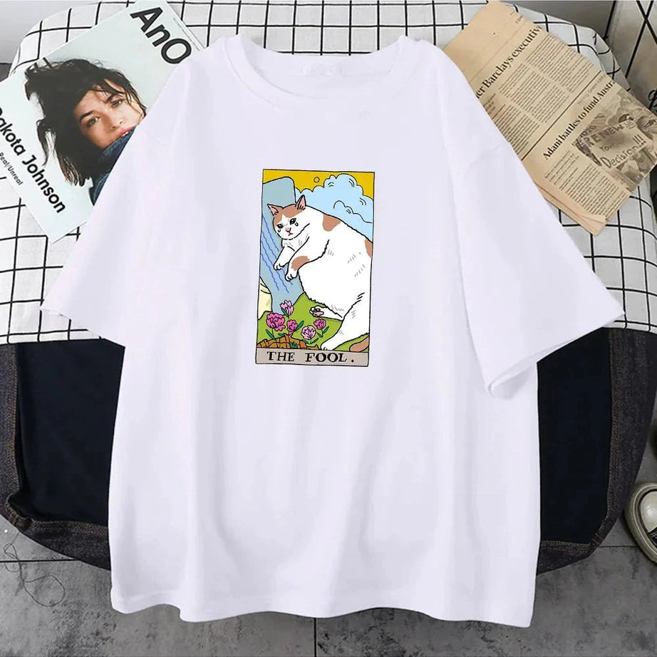 Y2k Sad Cat Meme Vintage T-Shirt
