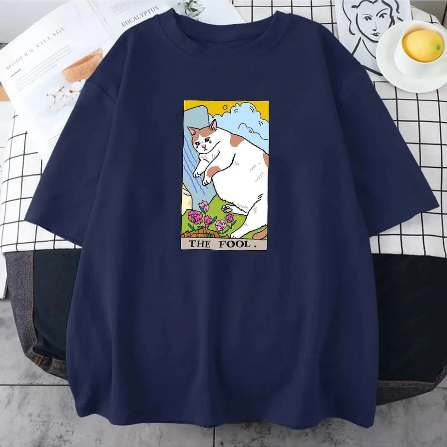 Y2k Sad Cat Meme Vintage T-Shirt
