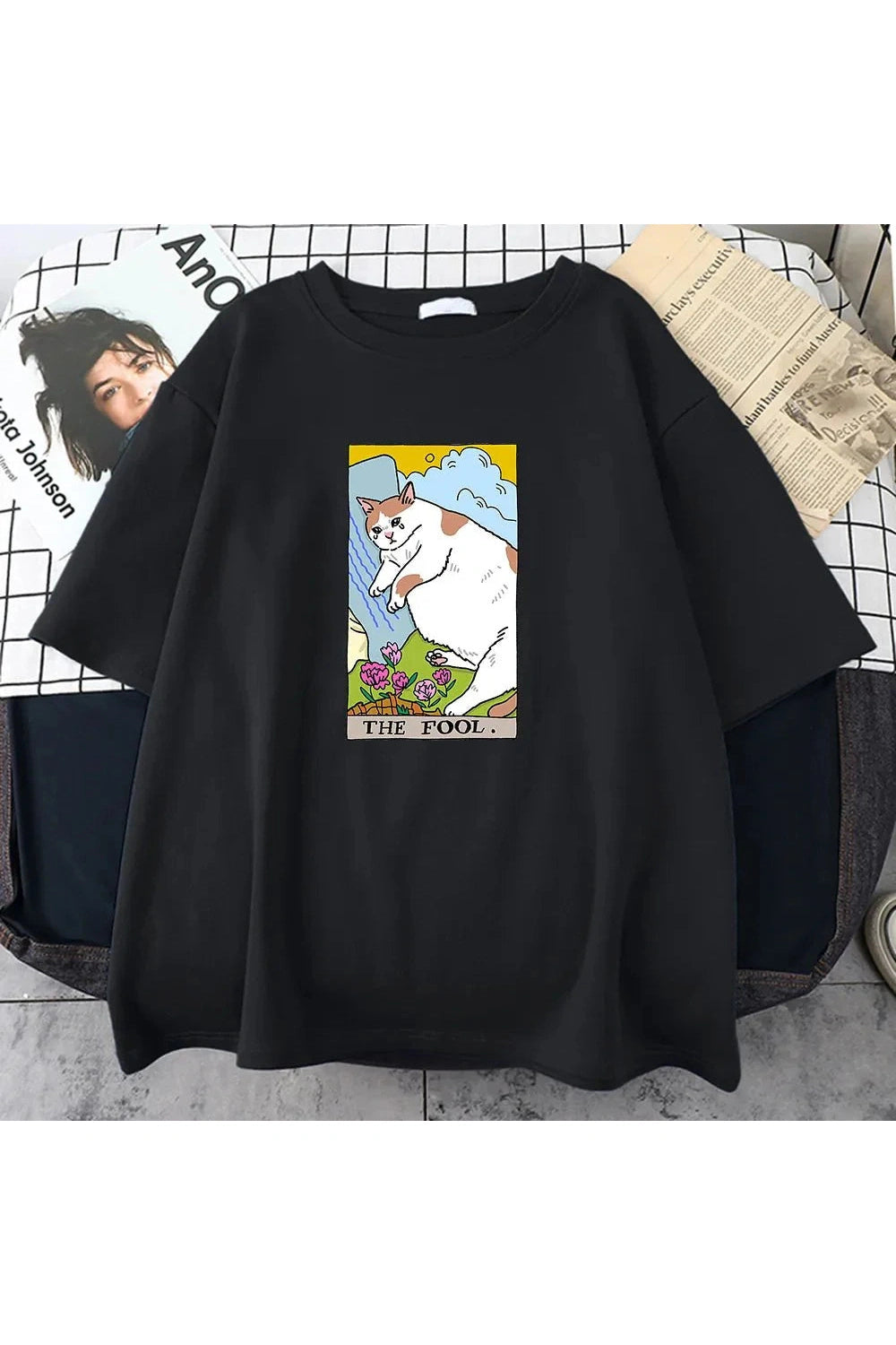 Y2k Sad Cat Meme Vintage T-Shirt