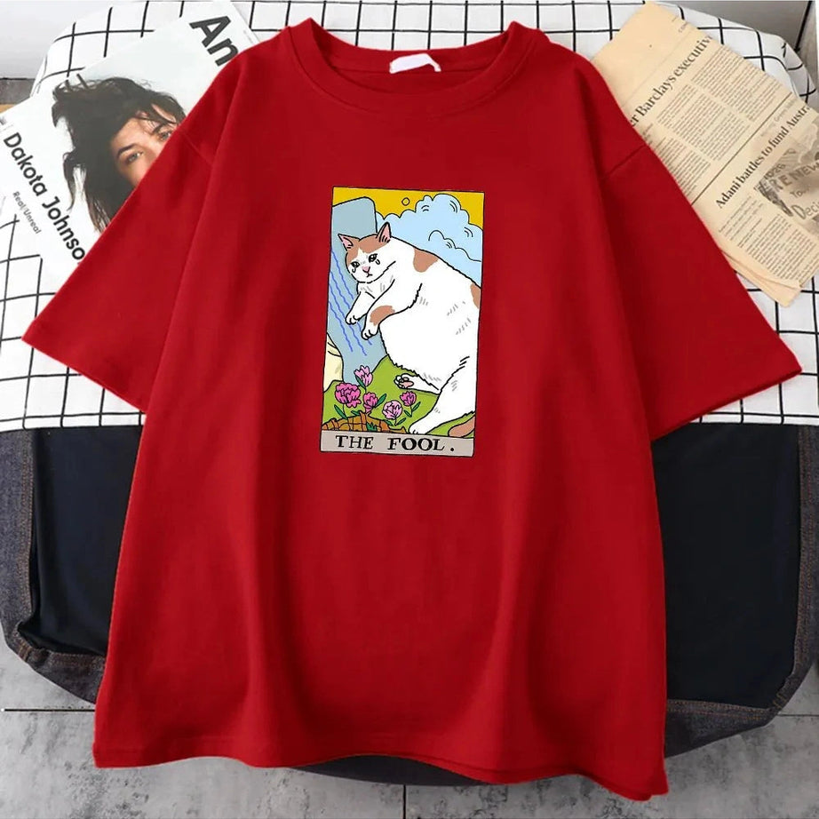Y2k Sad Cat Meme Vintage T-Shirt