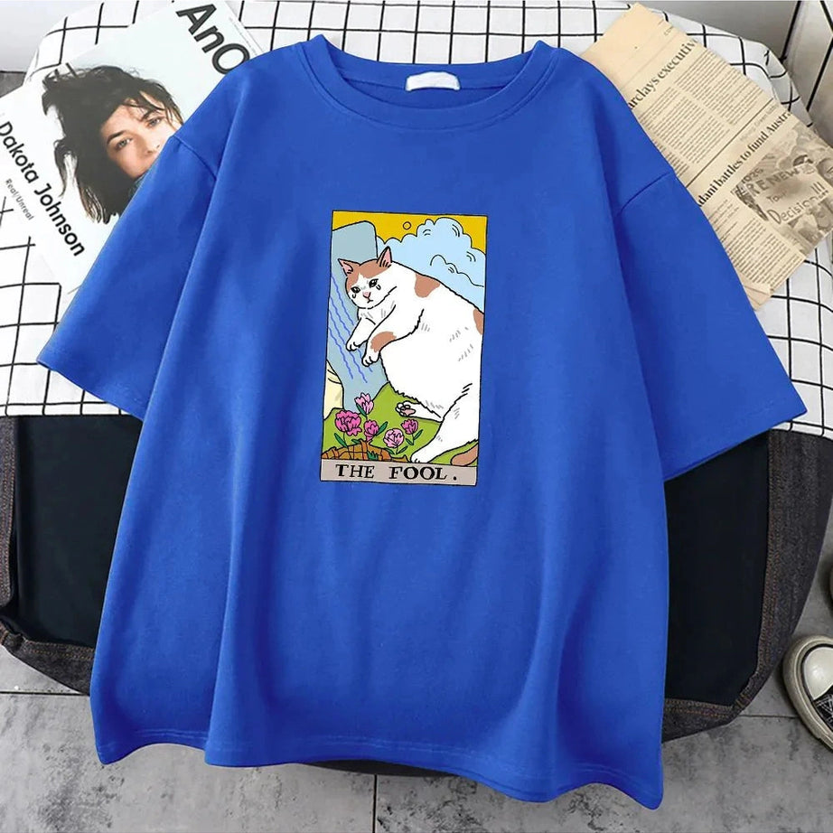Y2k Sad Cat Meme Vintage T-Shirt