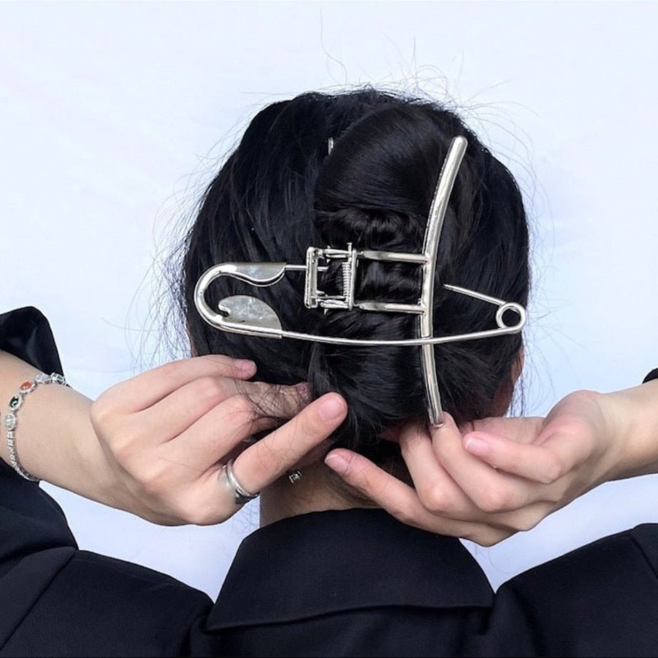 Y2k Safety Large Metal Hair Clips