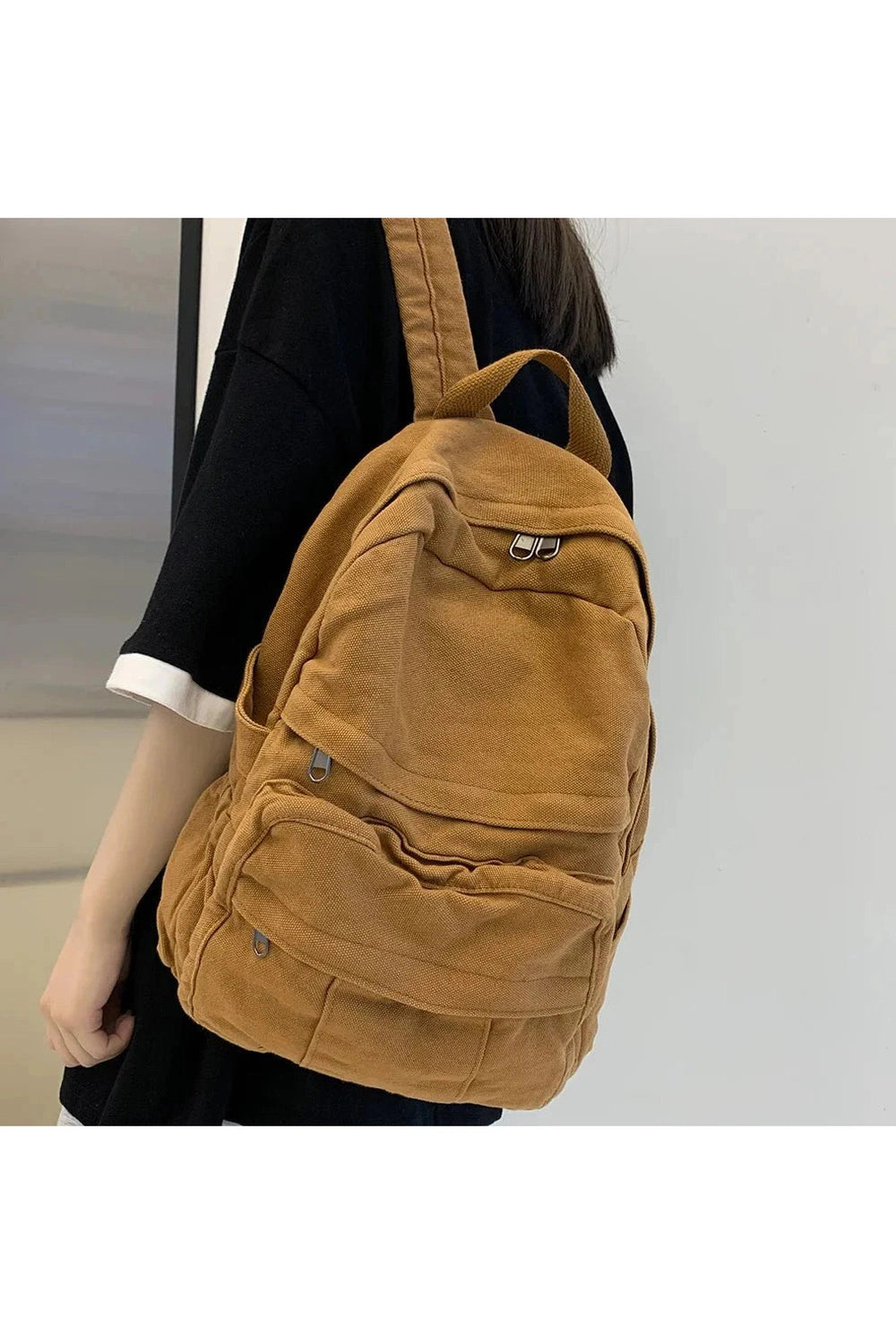 Y2k Sage Green Canvas Backpack