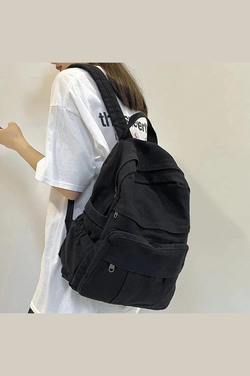 Y2k Sage Green Canvas Backpack