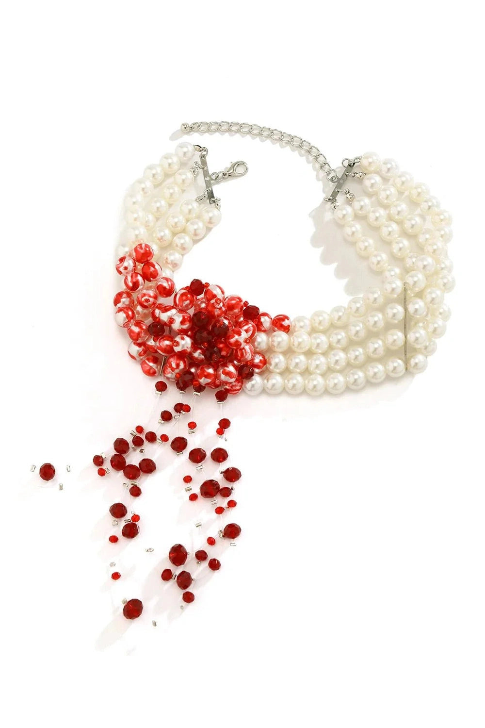 Y2k Scarlet Pearl Choker Necklace