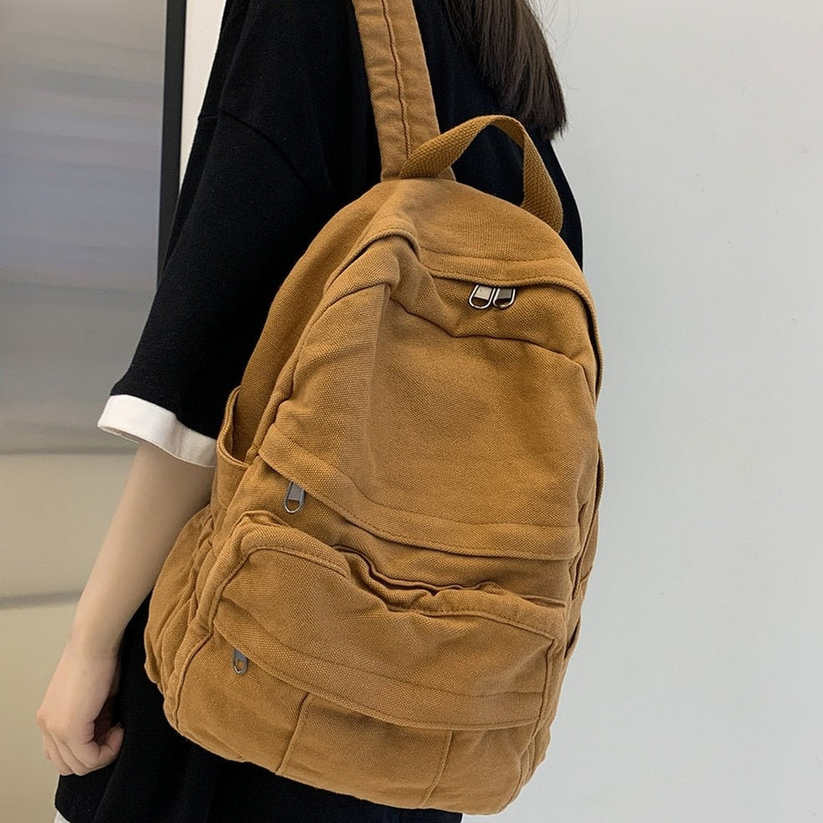 Y2k School Bag College Student Vintage Backpack