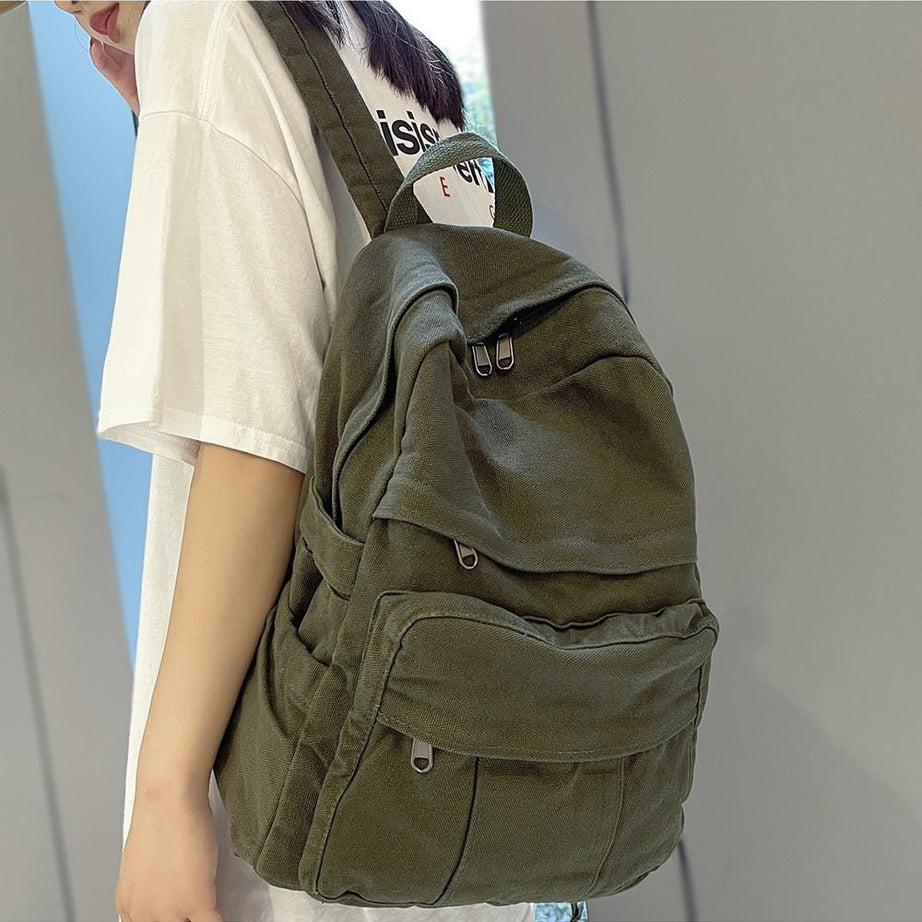 Y2k School Bag College Student Vintage Backpack