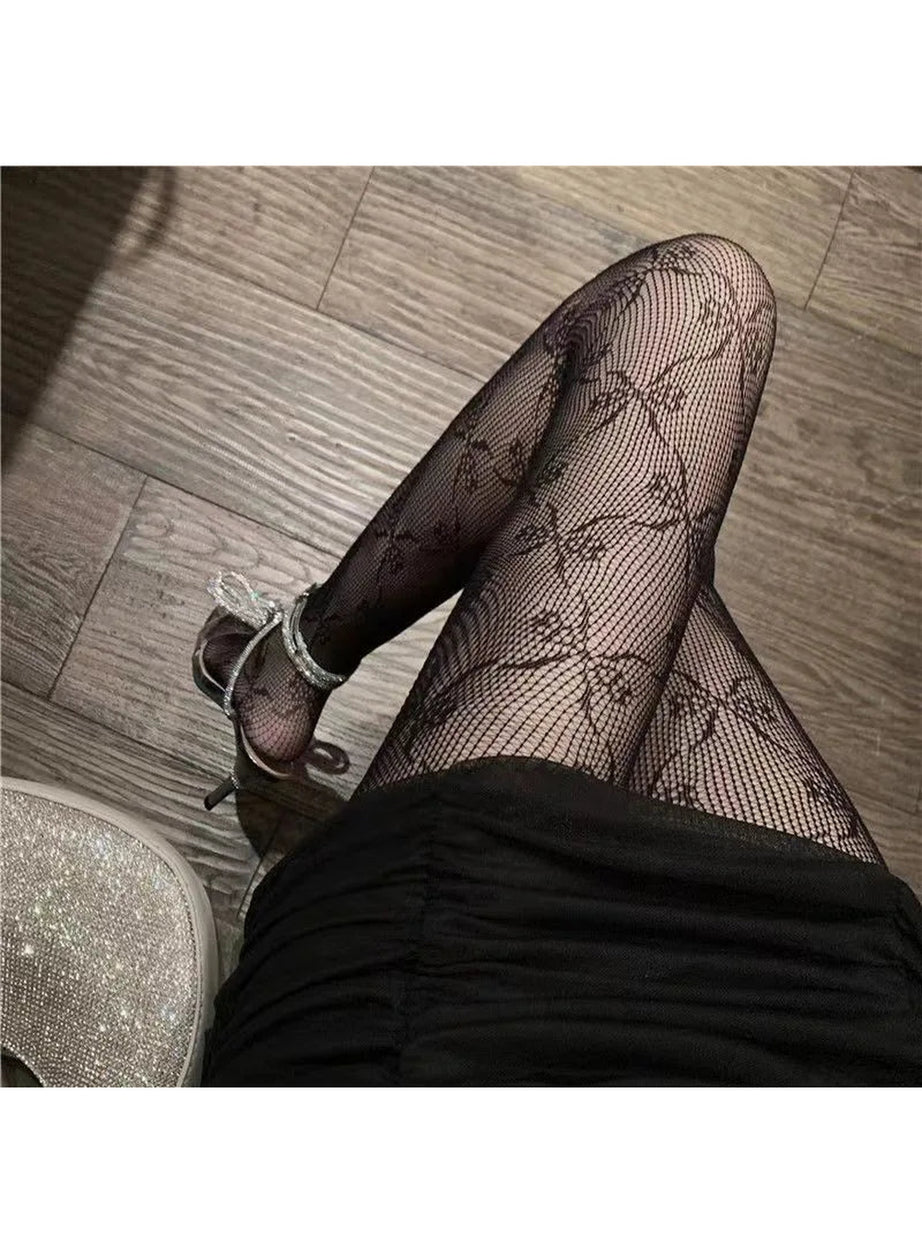 Y2k Sexy Bow Fishnet Tights