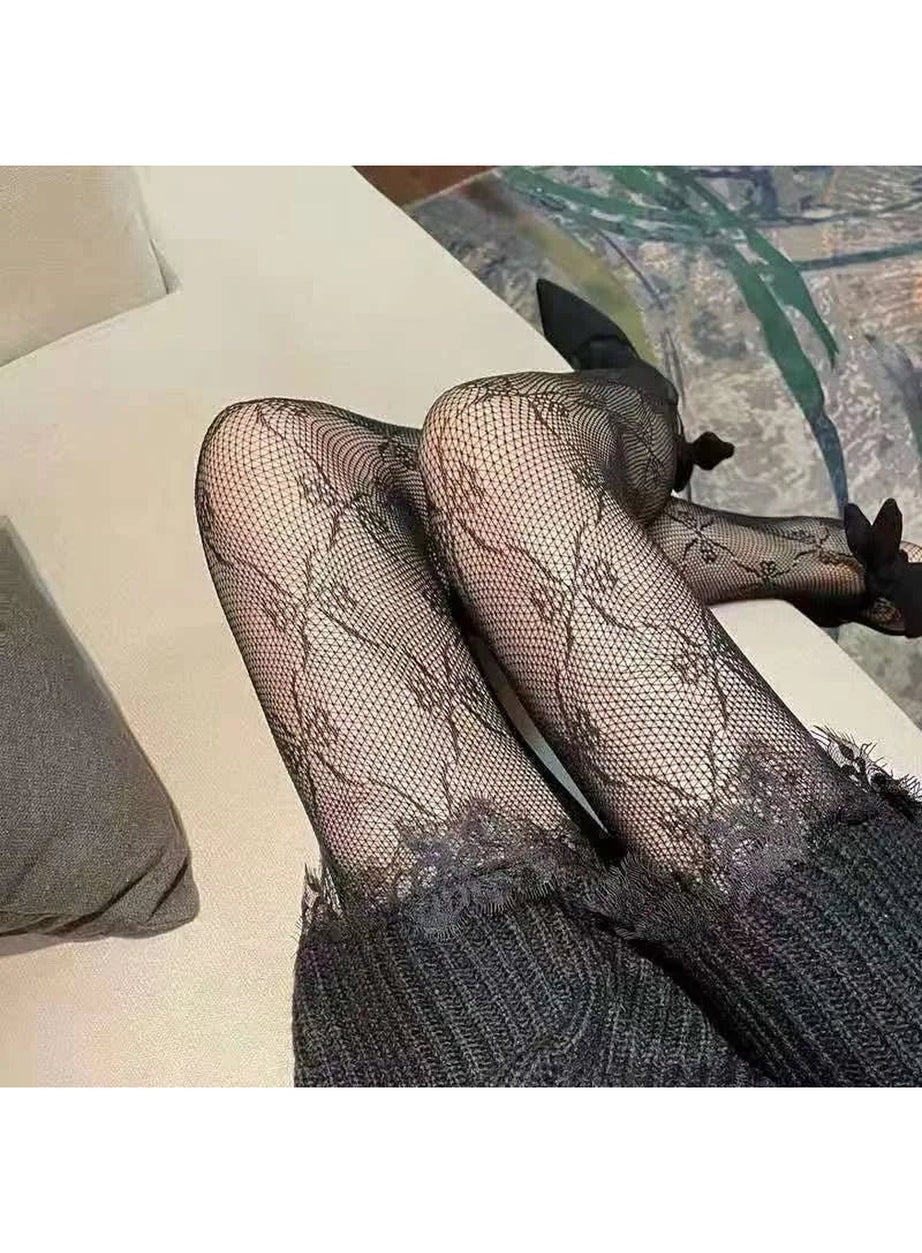 Y2k Sexy Bow Fishnet Tights