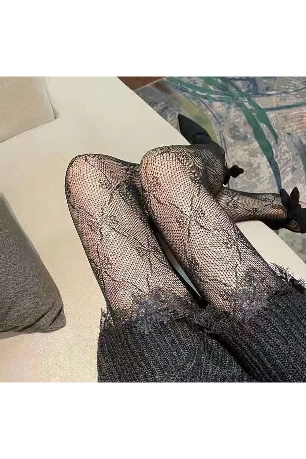 Y2k Sexy Bow Fishnet Tights