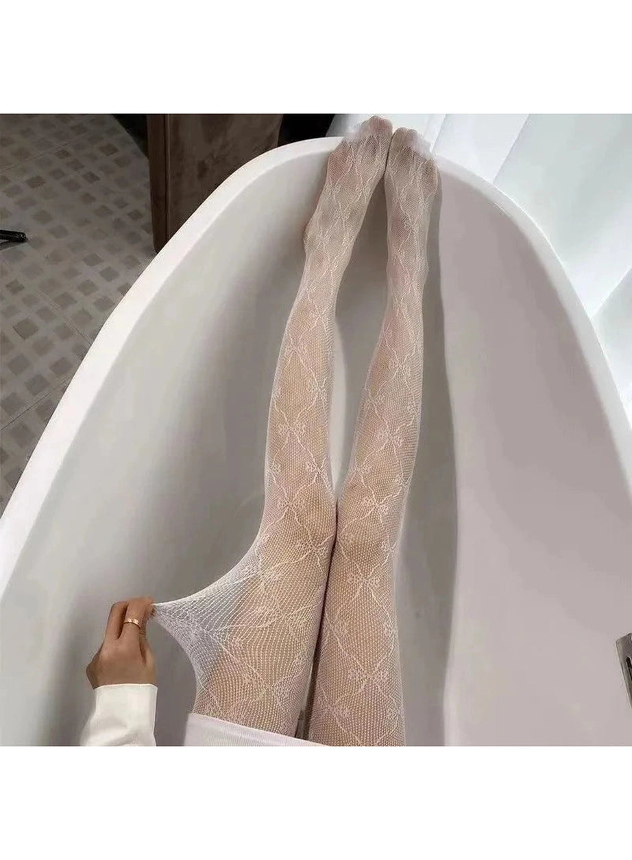Y2k Sexy Bow Fishnet Tights