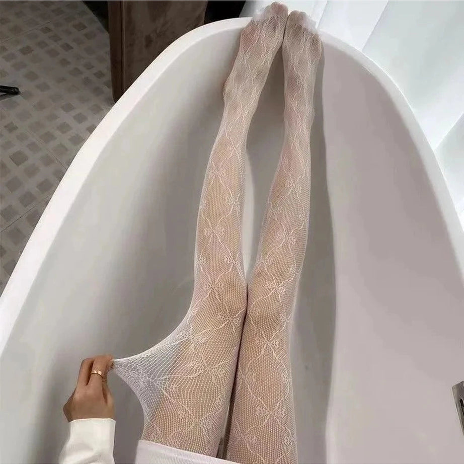 Y2k Sexy Bow Fishnet Tights