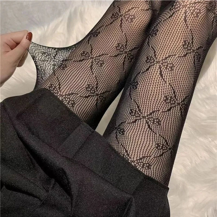 Y2k Sexy Bow Fishnet Tights