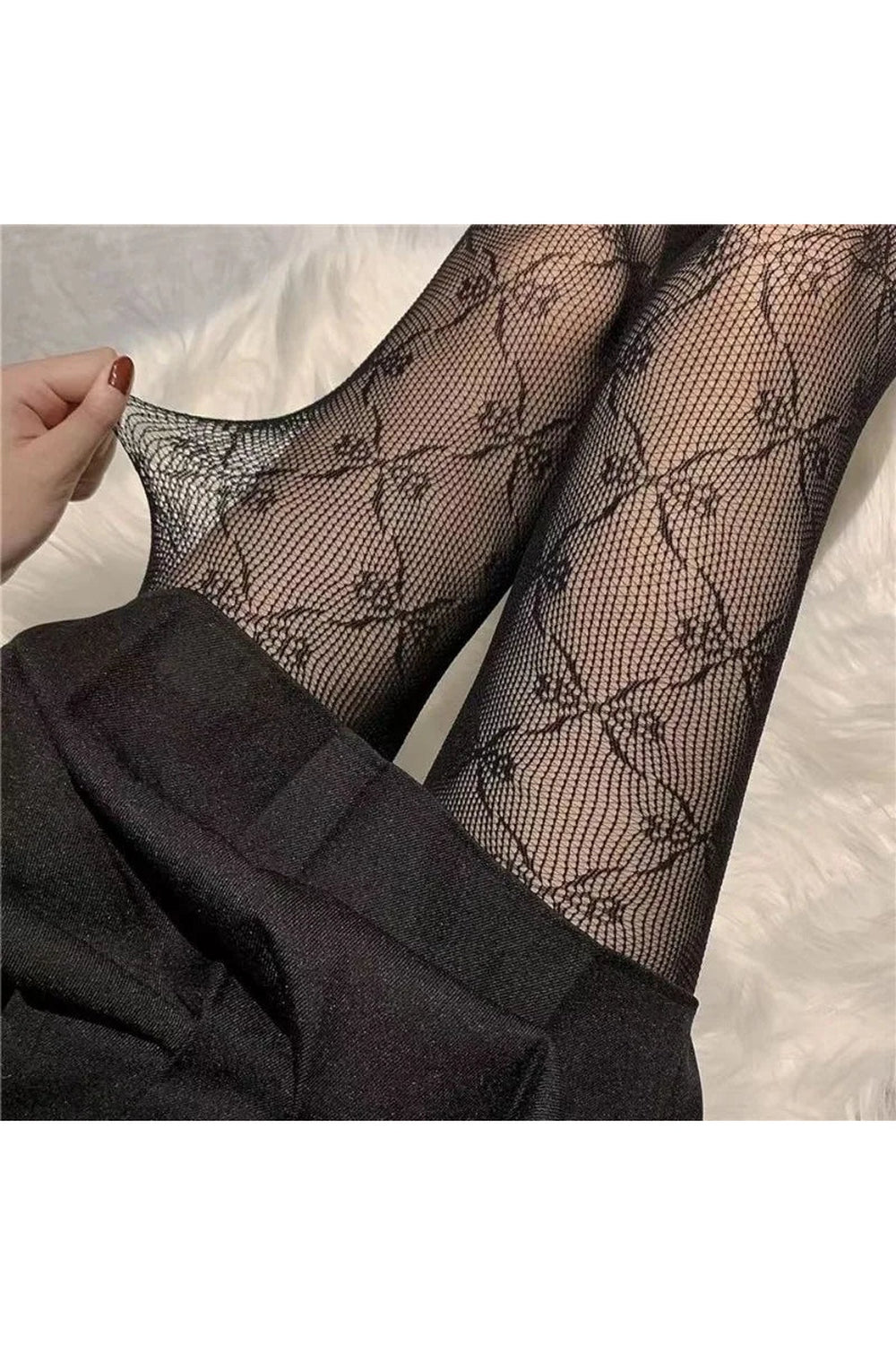 Y2k Sexy Bow Fishnet Tights