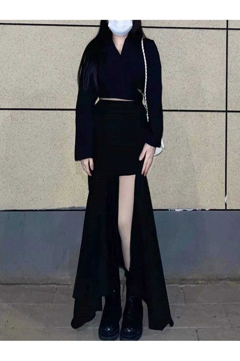 Y2k Sexy Spring Solid Irregular Skirt