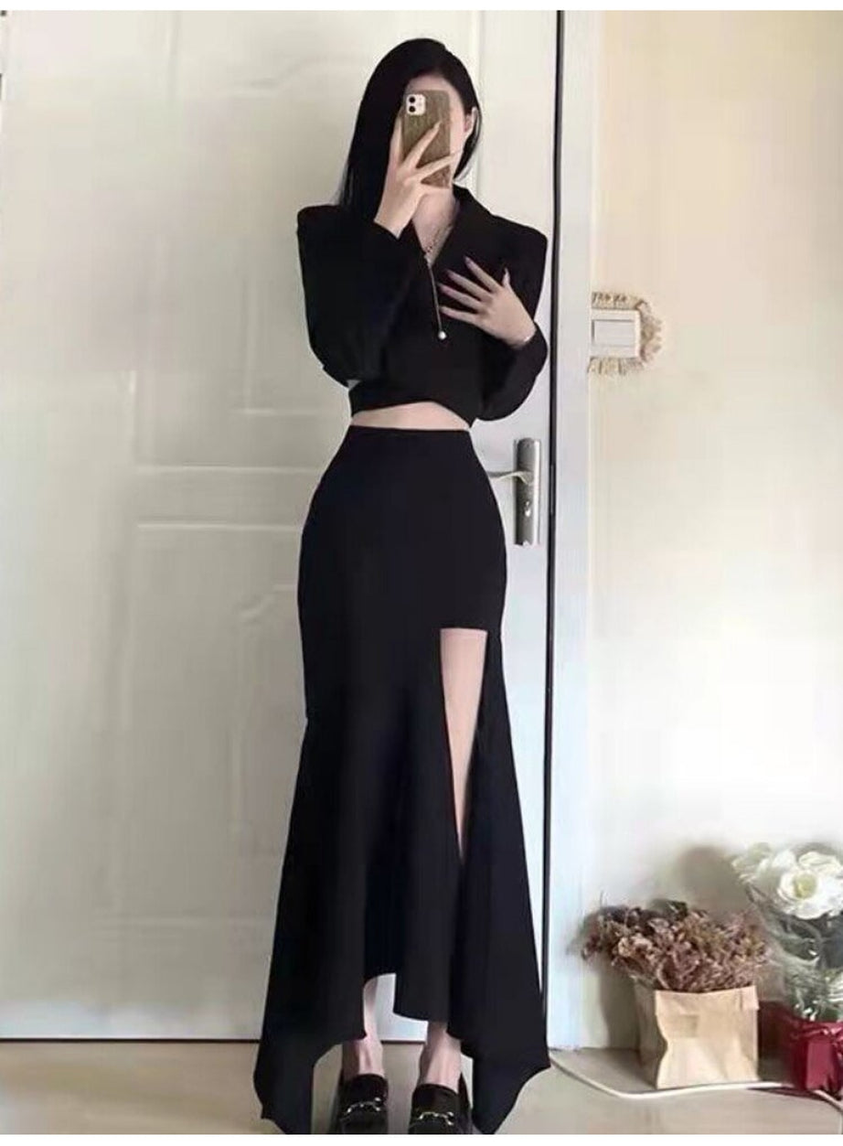 Y2k Sexy Spring Solid Irregular Skirt