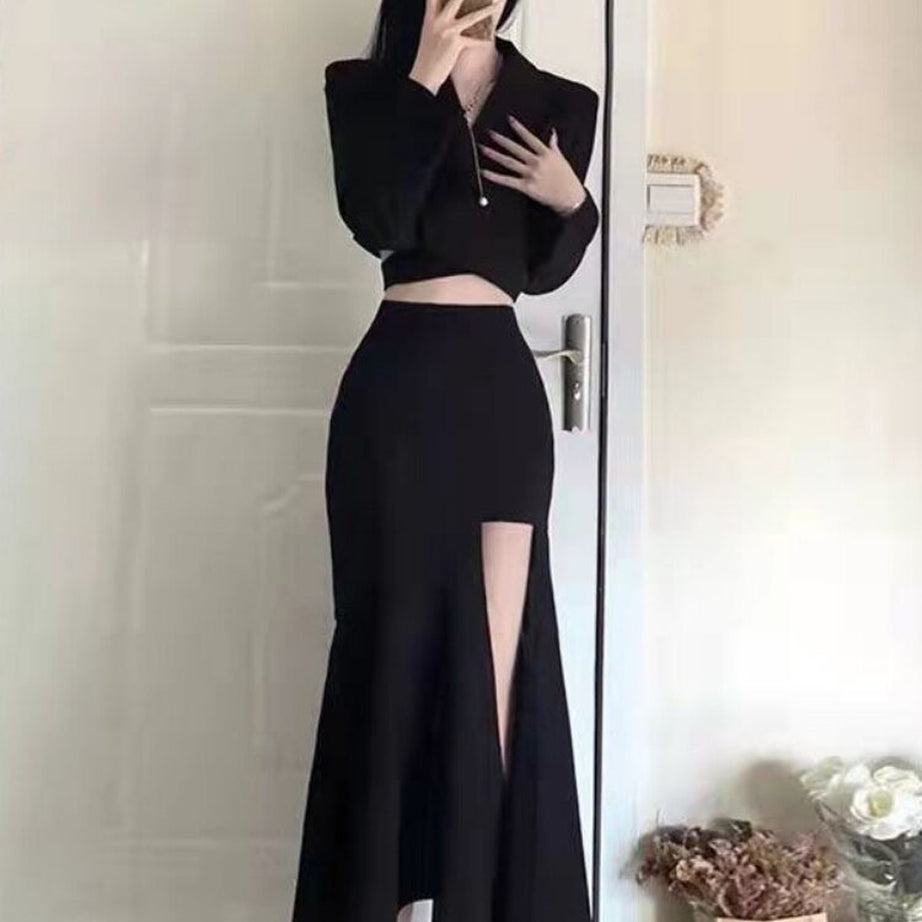 Y2k Sexy Spring Solid Irregular Skirt