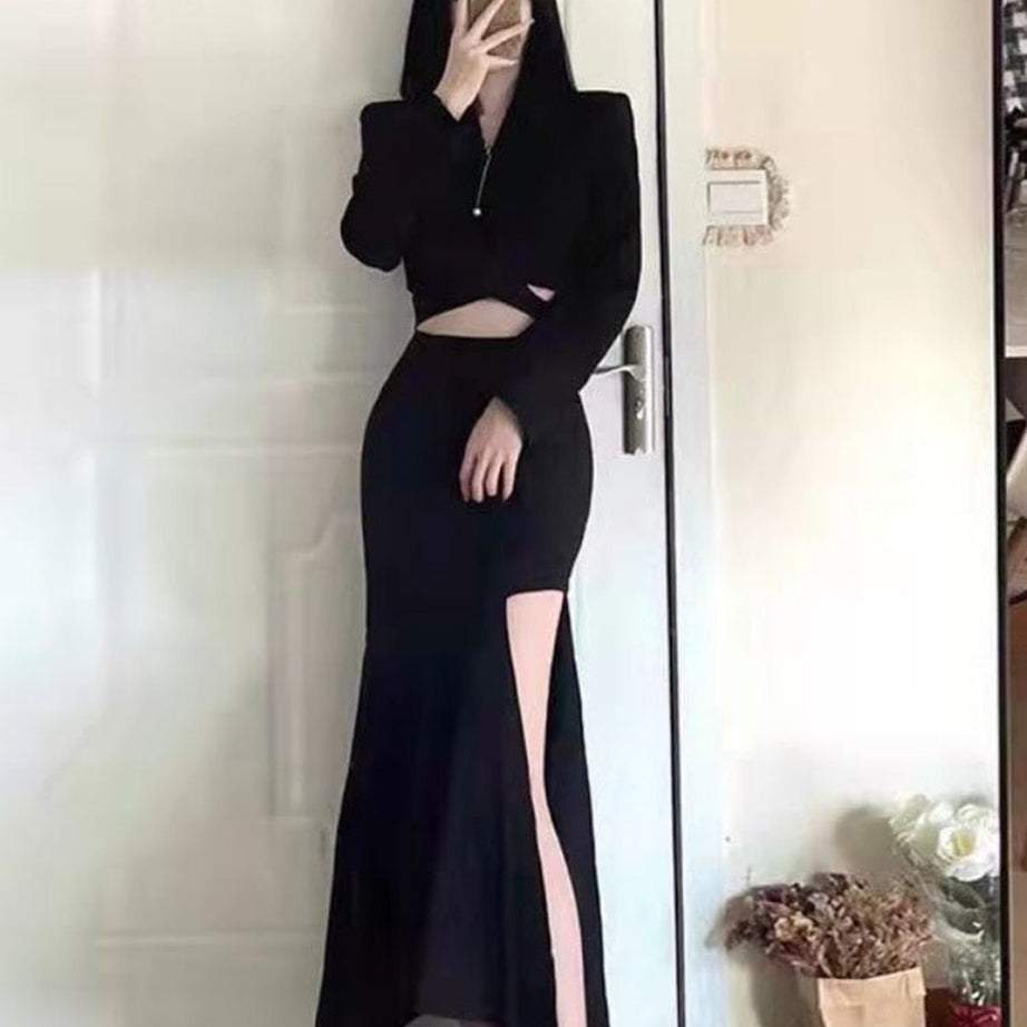 Y2k Sexy Spring Solid Irregular Skirt