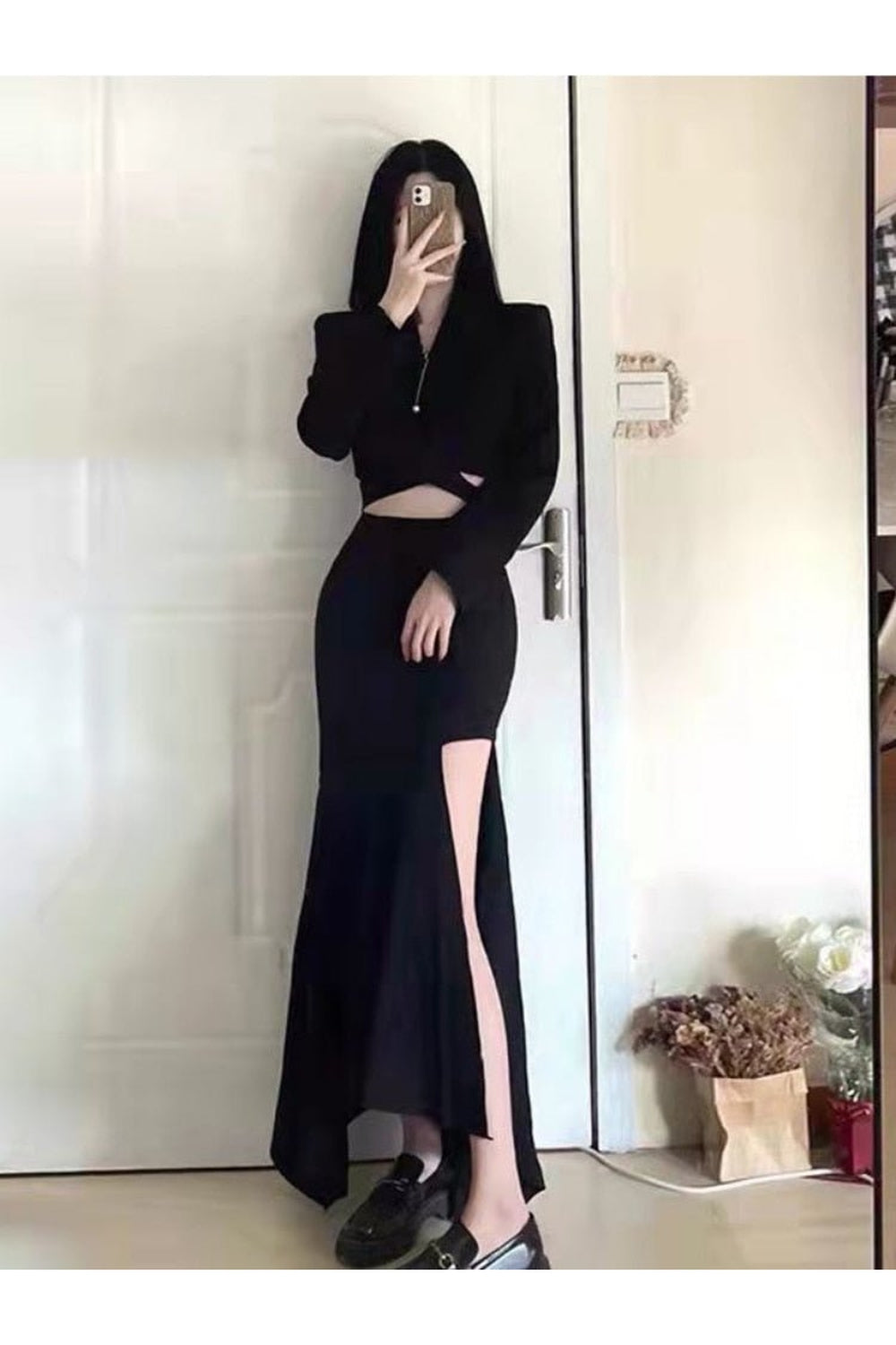 Y2k Sexy Spring Solid Irregular Skirt