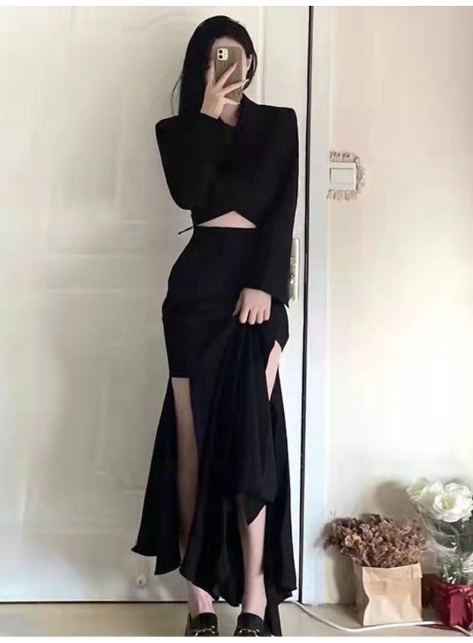 Y2k Sexy Spring Solid Irregular Skirt