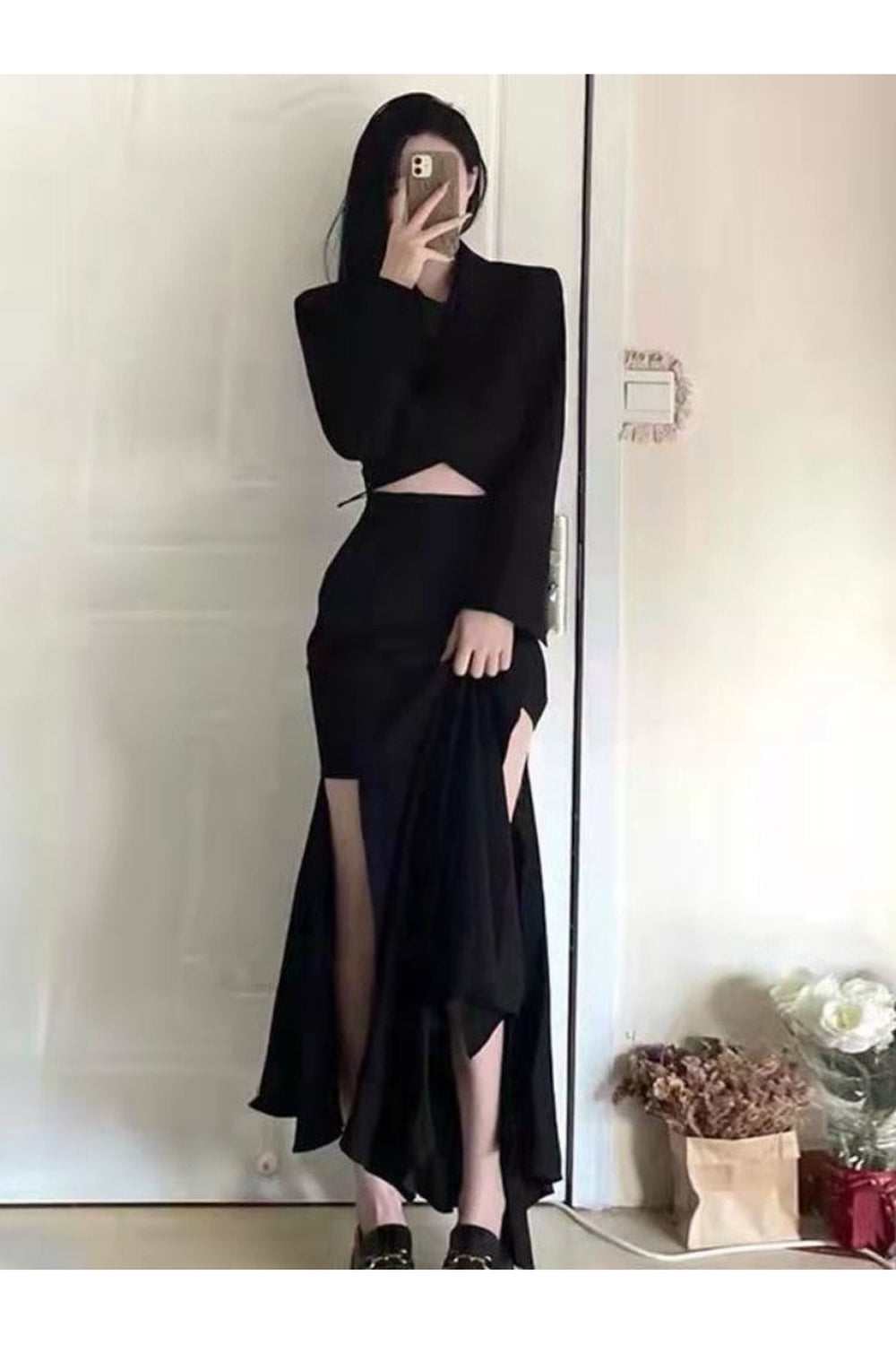 Y2k Sexy Spring Solid Irregular Skirt