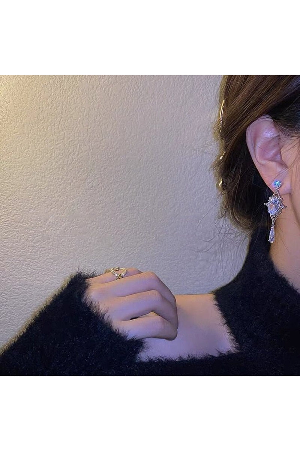 Y2k Shiny Waterdrop Crystal Drop Earrings