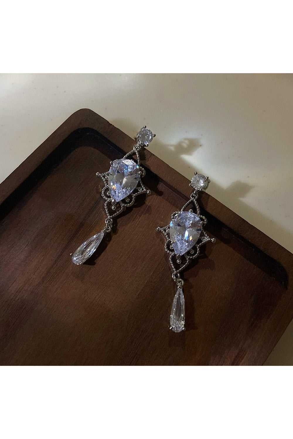 Y2k Shiny Waterdrop Crystal Drop Earrings