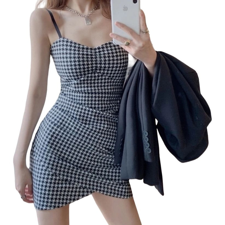 Y2k Short plaid dress