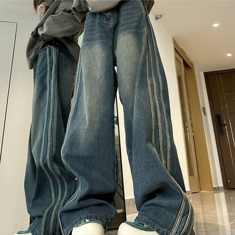 Y2k Side Stripe Flared Jeans