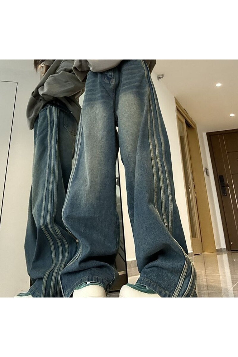 Y2k Side Stripe Flared Jeans