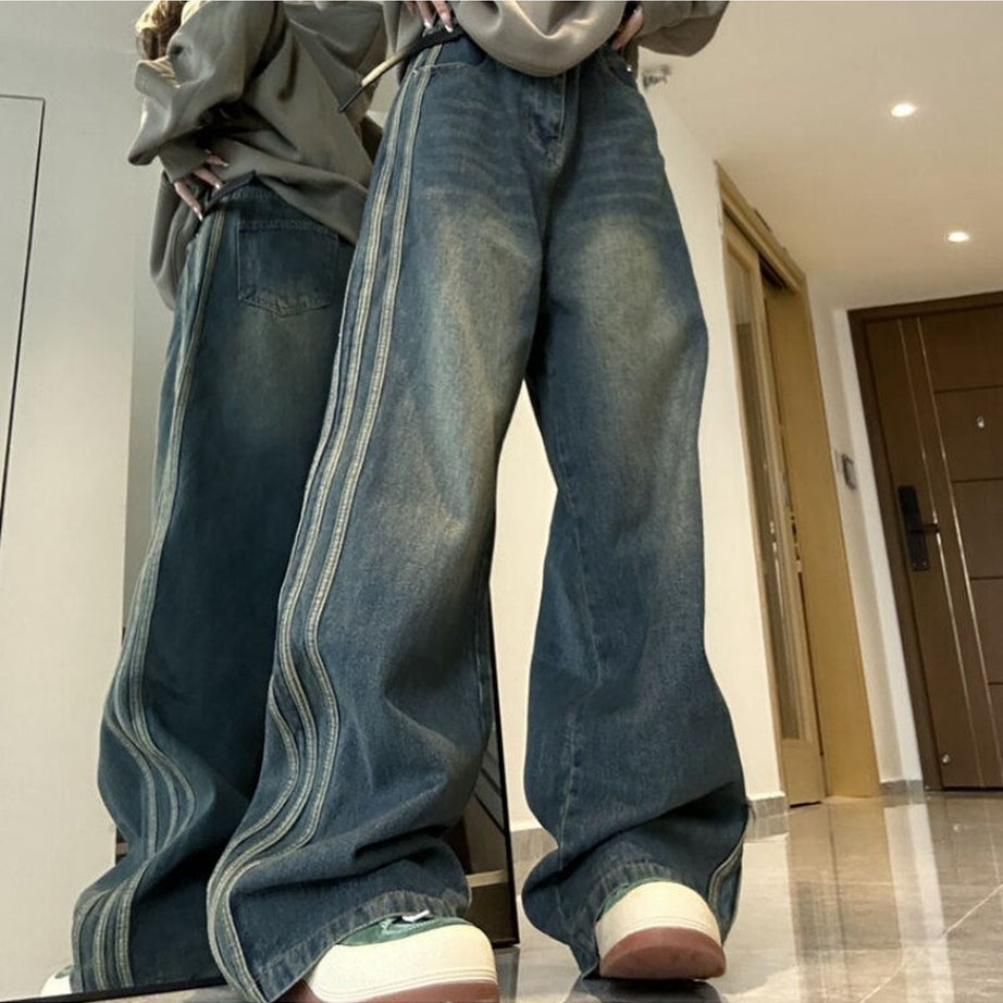 Y2k Side Stripe Flared Jeans