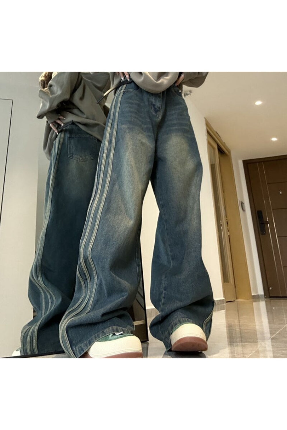 Y2k Side Stripe Flared Jeans