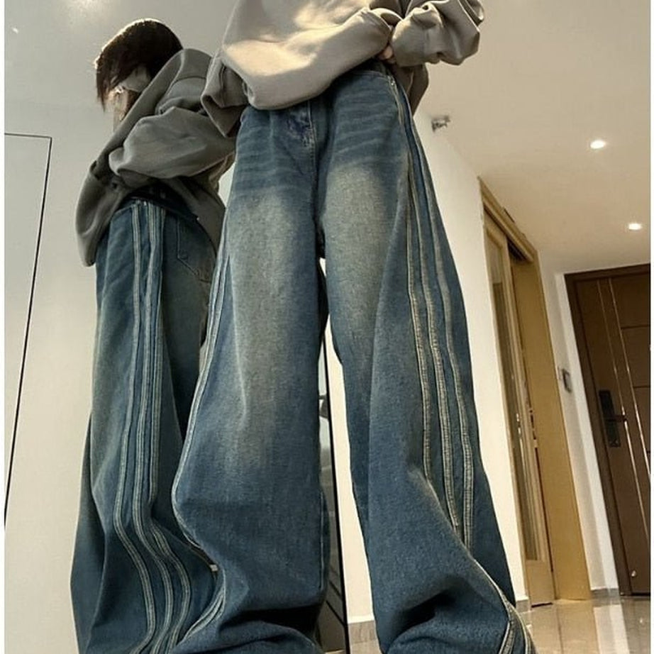 Y2k Side Stripe Flared Jeans