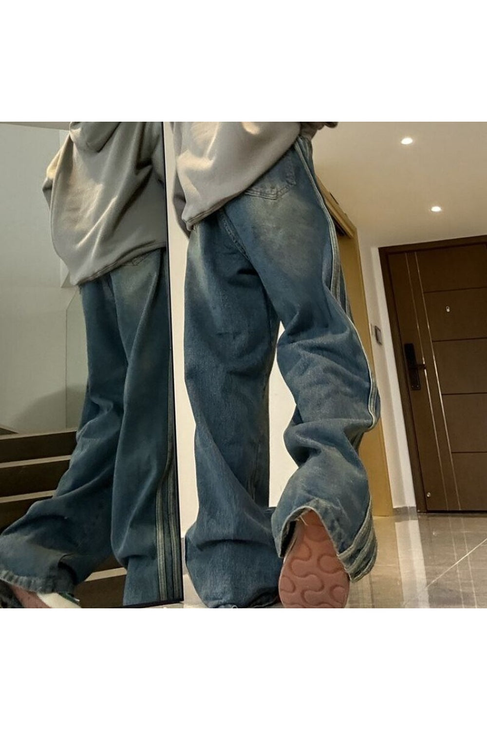 Y2k Side Stripe Flared Jeans