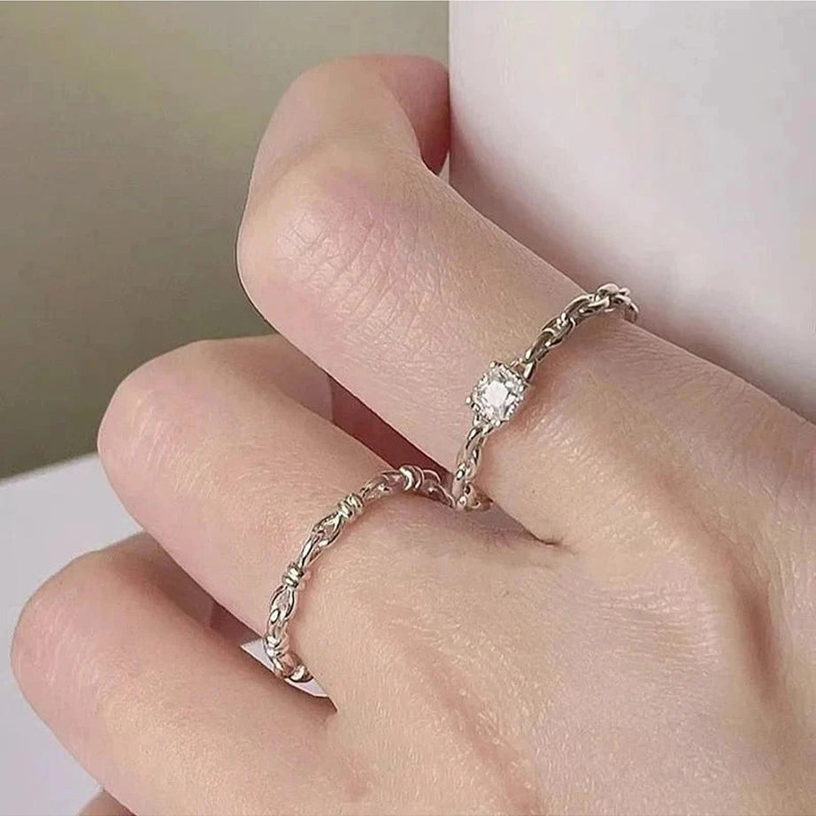 Y2k Silver Serenity Rings