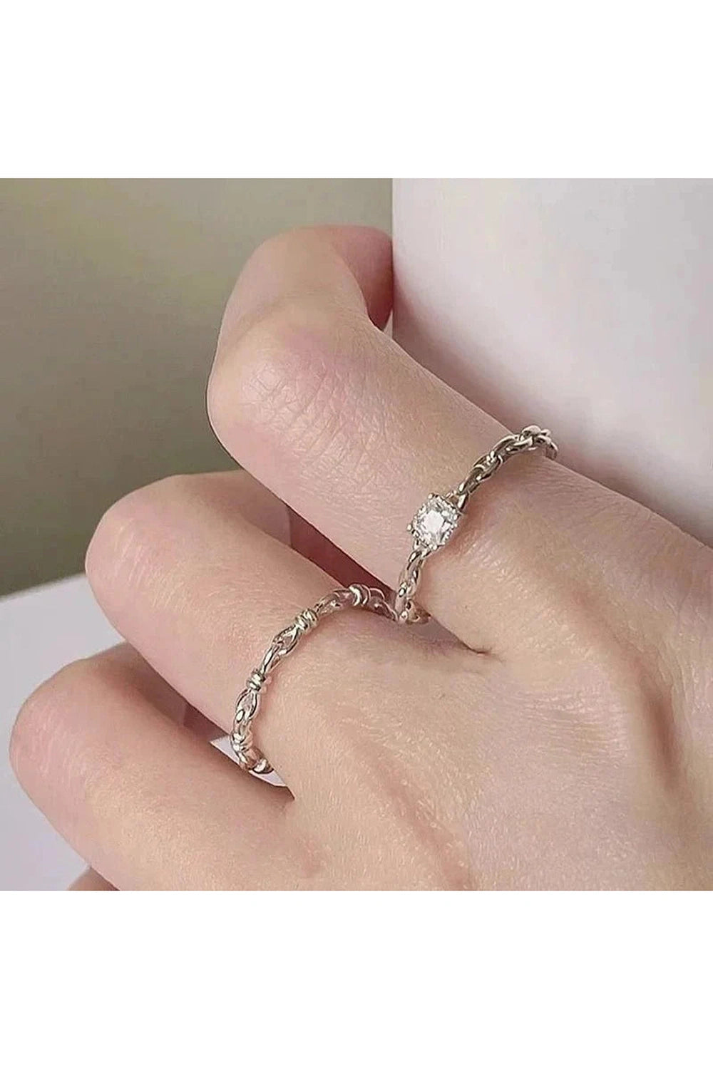 Y2k Silver Serenity Rings