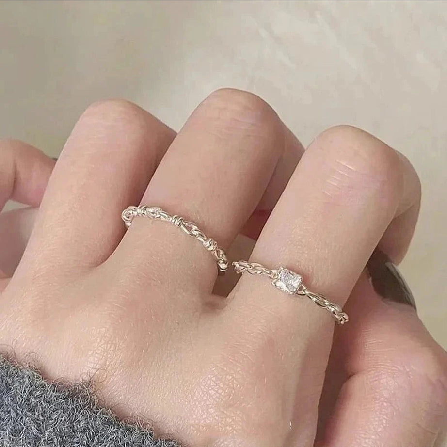 Y2k Silver Serenity Rings