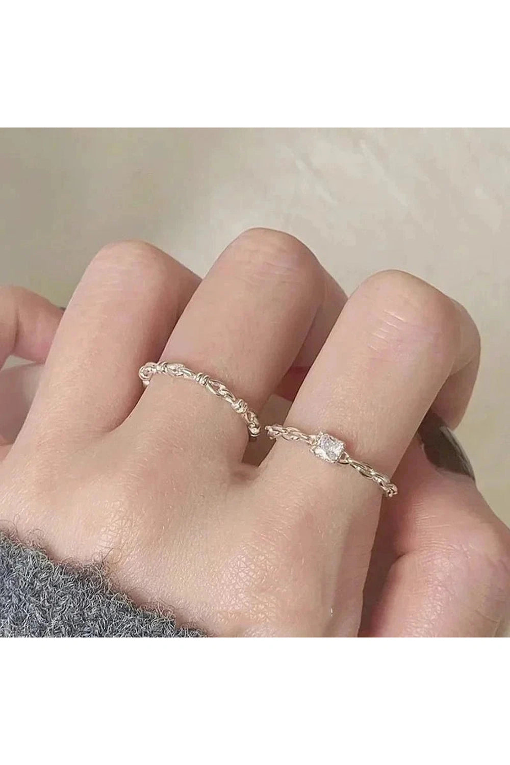 Y2k Silver Serenity Rings