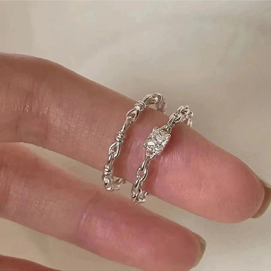 Y2k Silver Serenity Rings