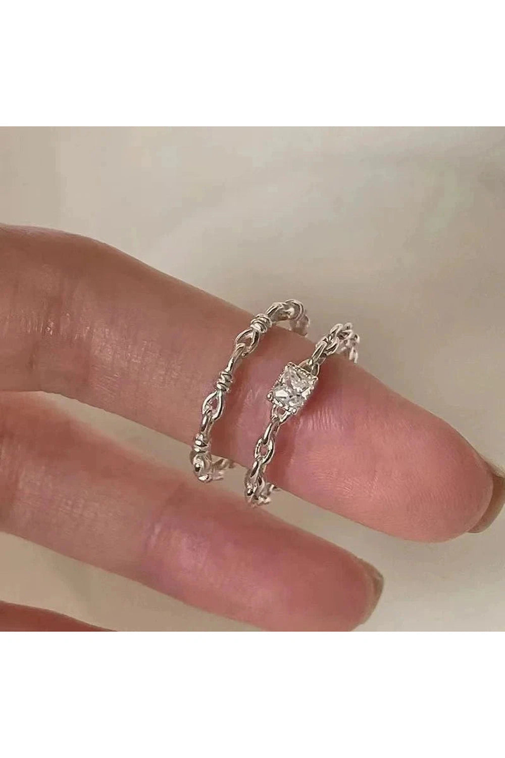 Y2k Silver Serenity Rings