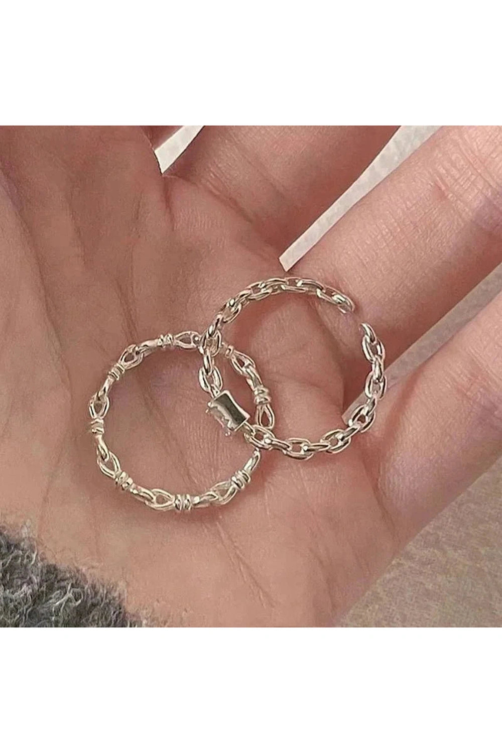 Y2k Silver Serenity Rings