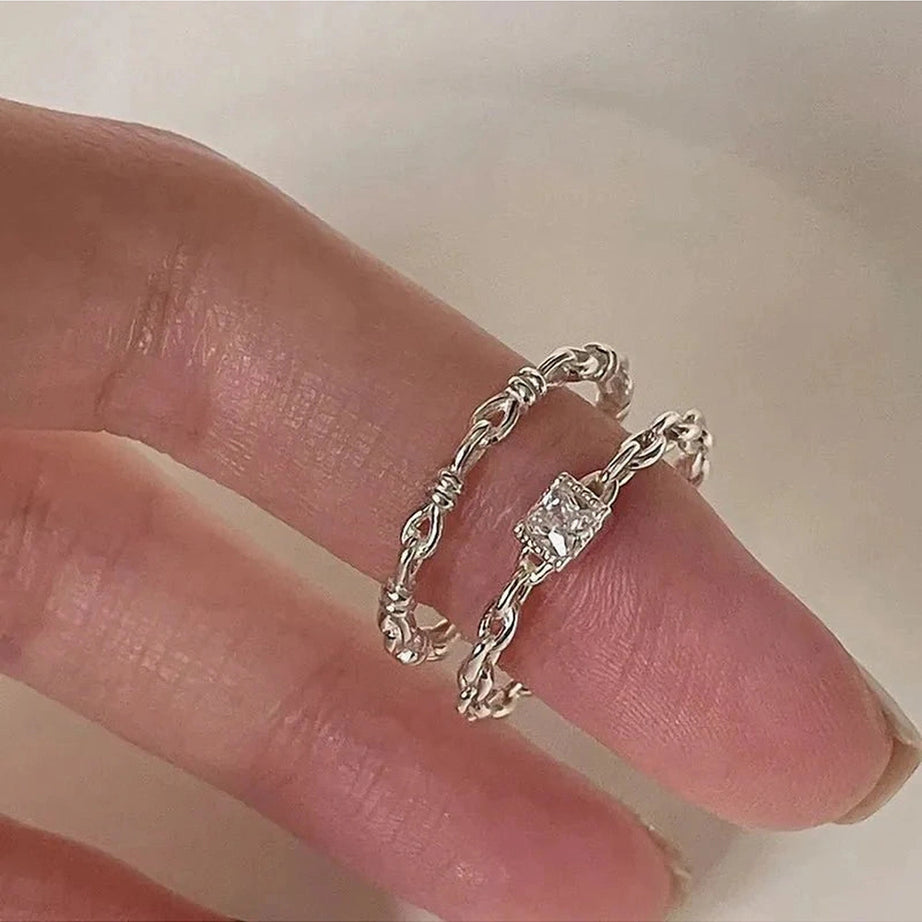 Y2k Silver Serenity Rings