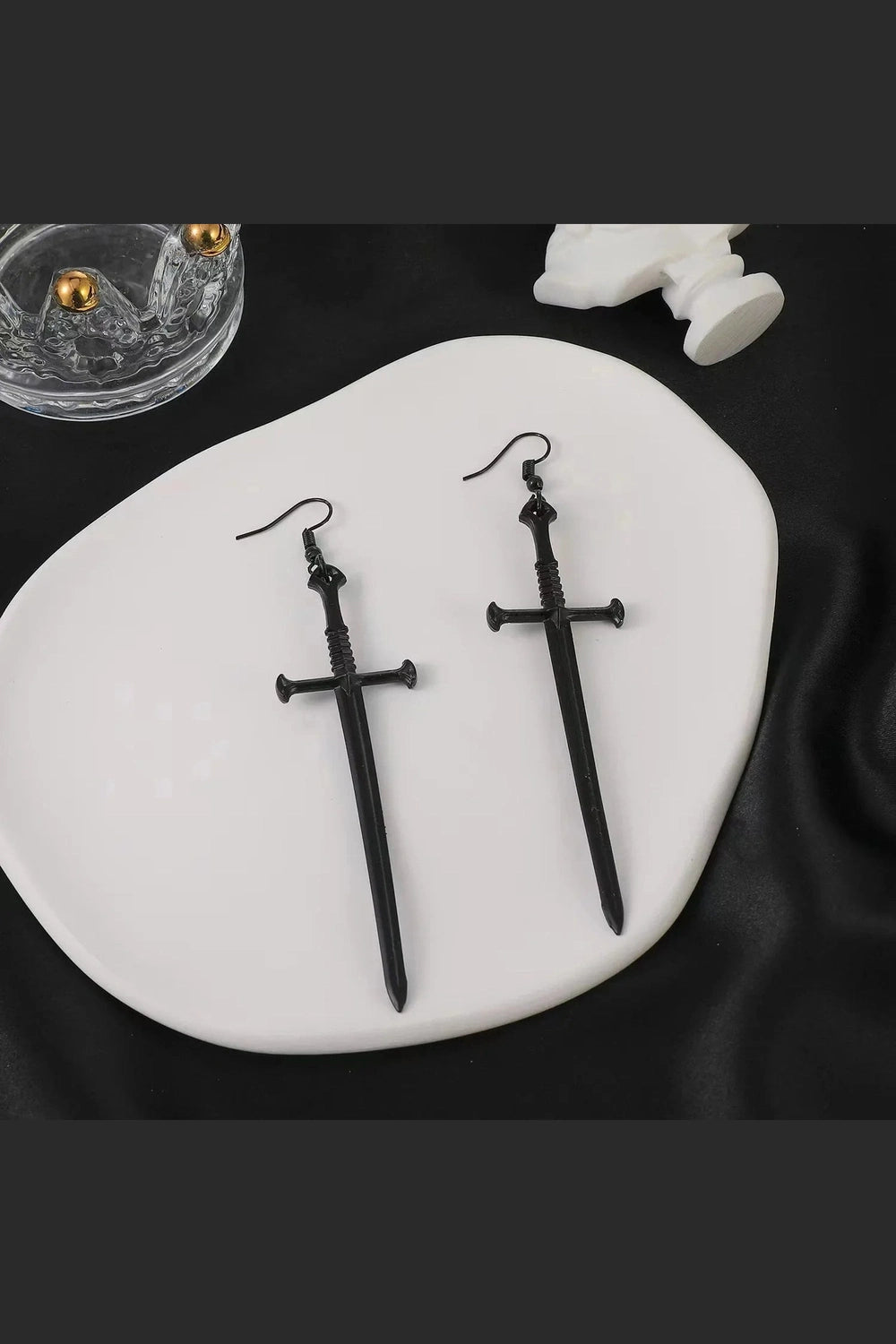 Y2k Silver Sword Drop Earring