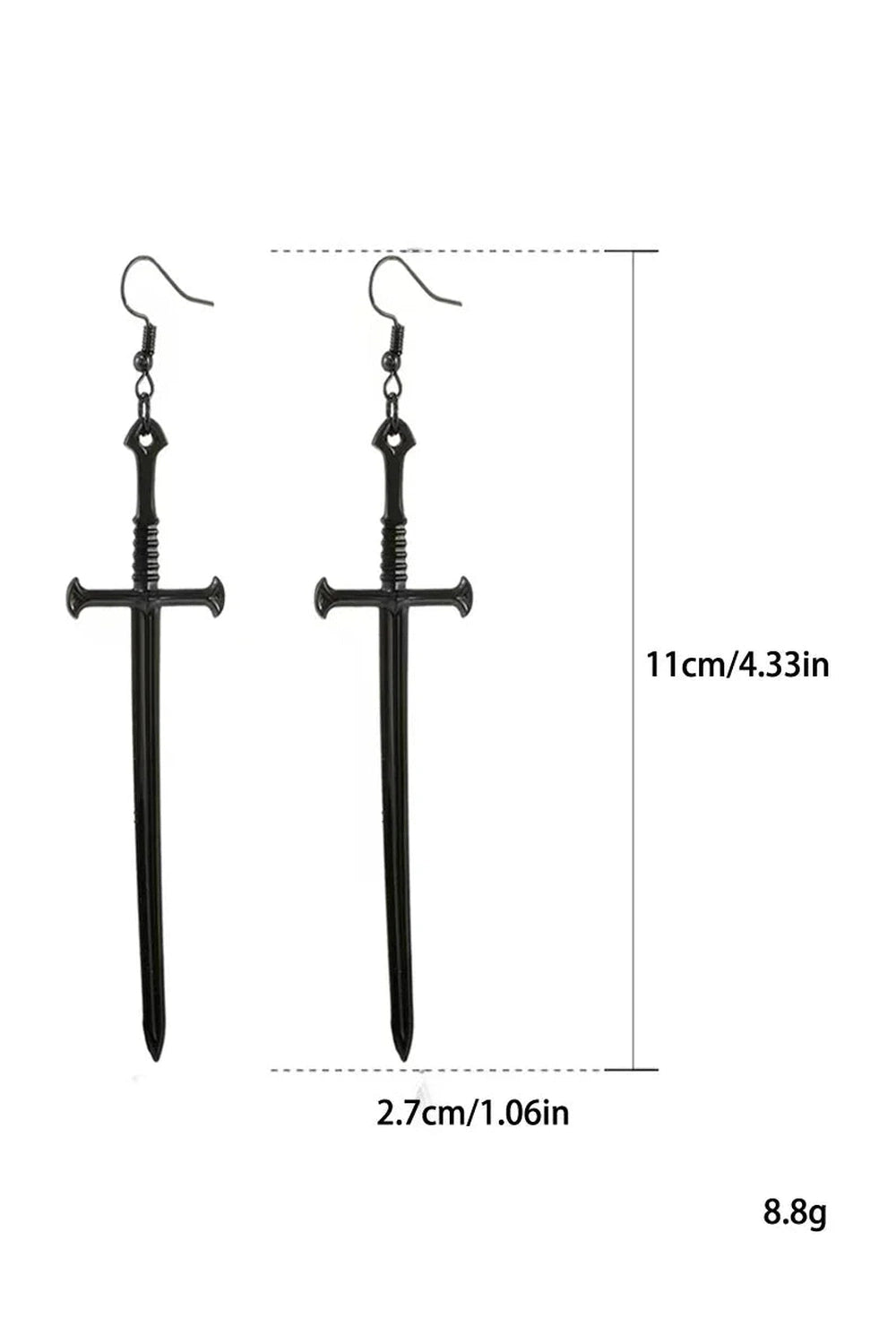 Y2k Silver Sword Drop Earring