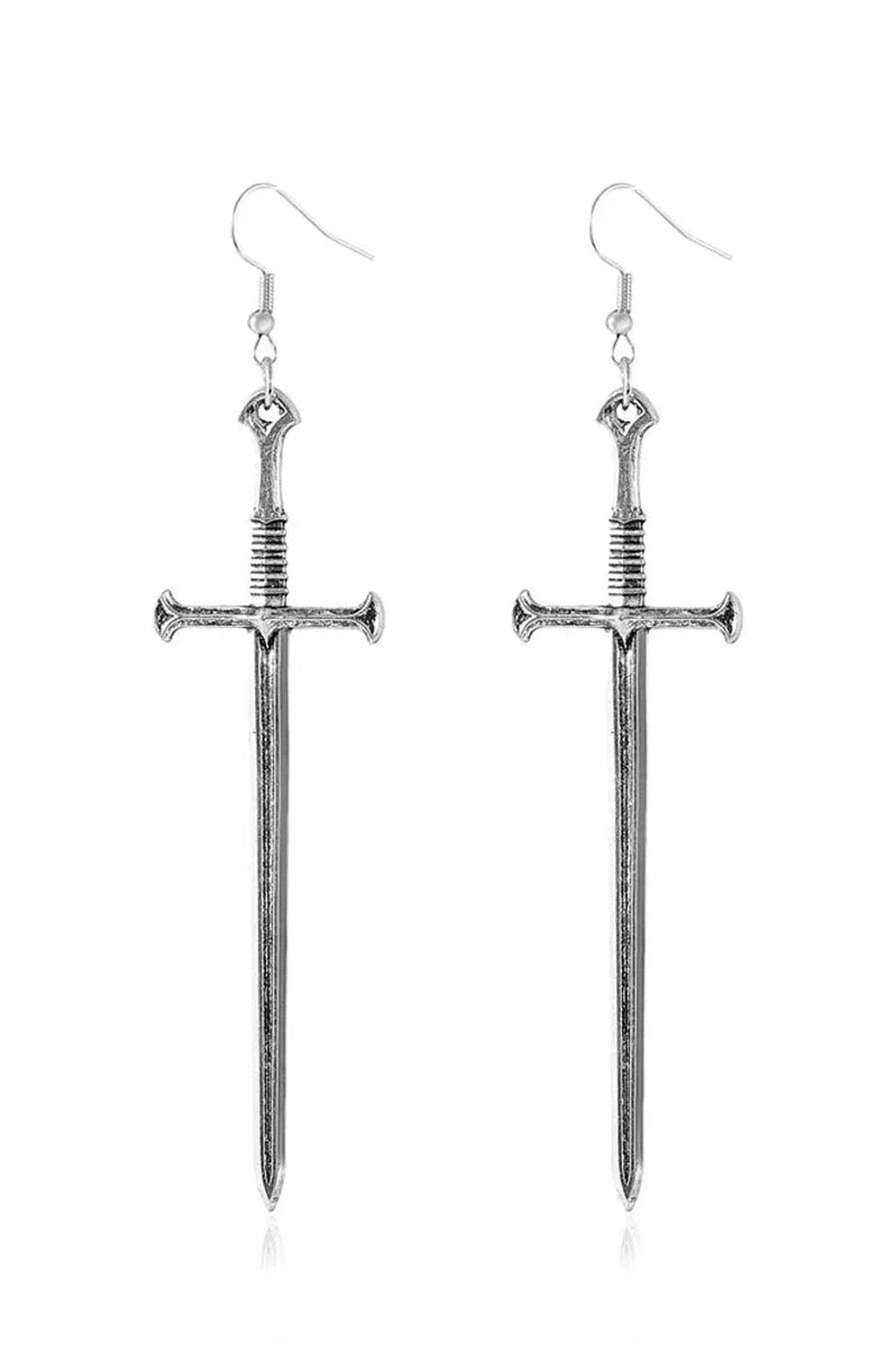 Y2k Silver Sword Drop Earring