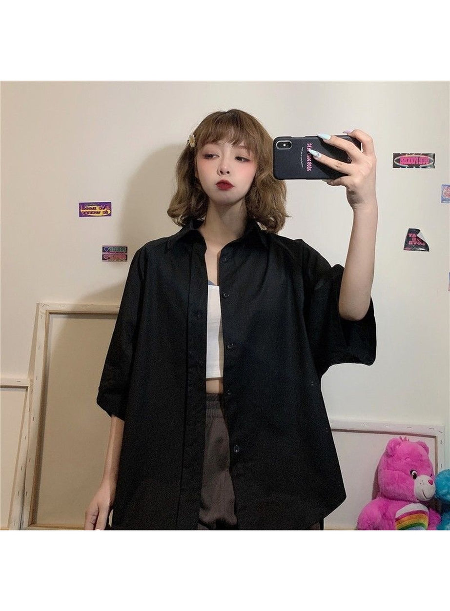 Y2k Simple Plain Aesthetic Shirt