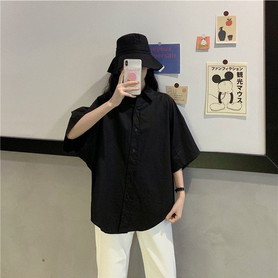 Y2k Simple Plain Aesthetic Shirt